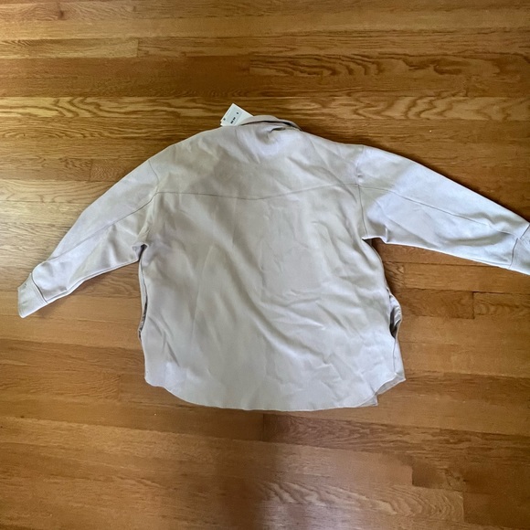 NWT Zara tan faux suede shirt jacket size small - Picture 5 of 5